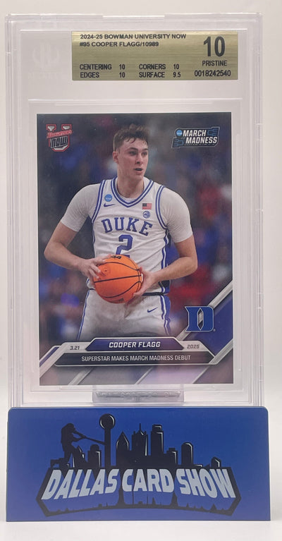 2024-25 Bowman University Now #95 Cooper Flagg /10989 BGS 10