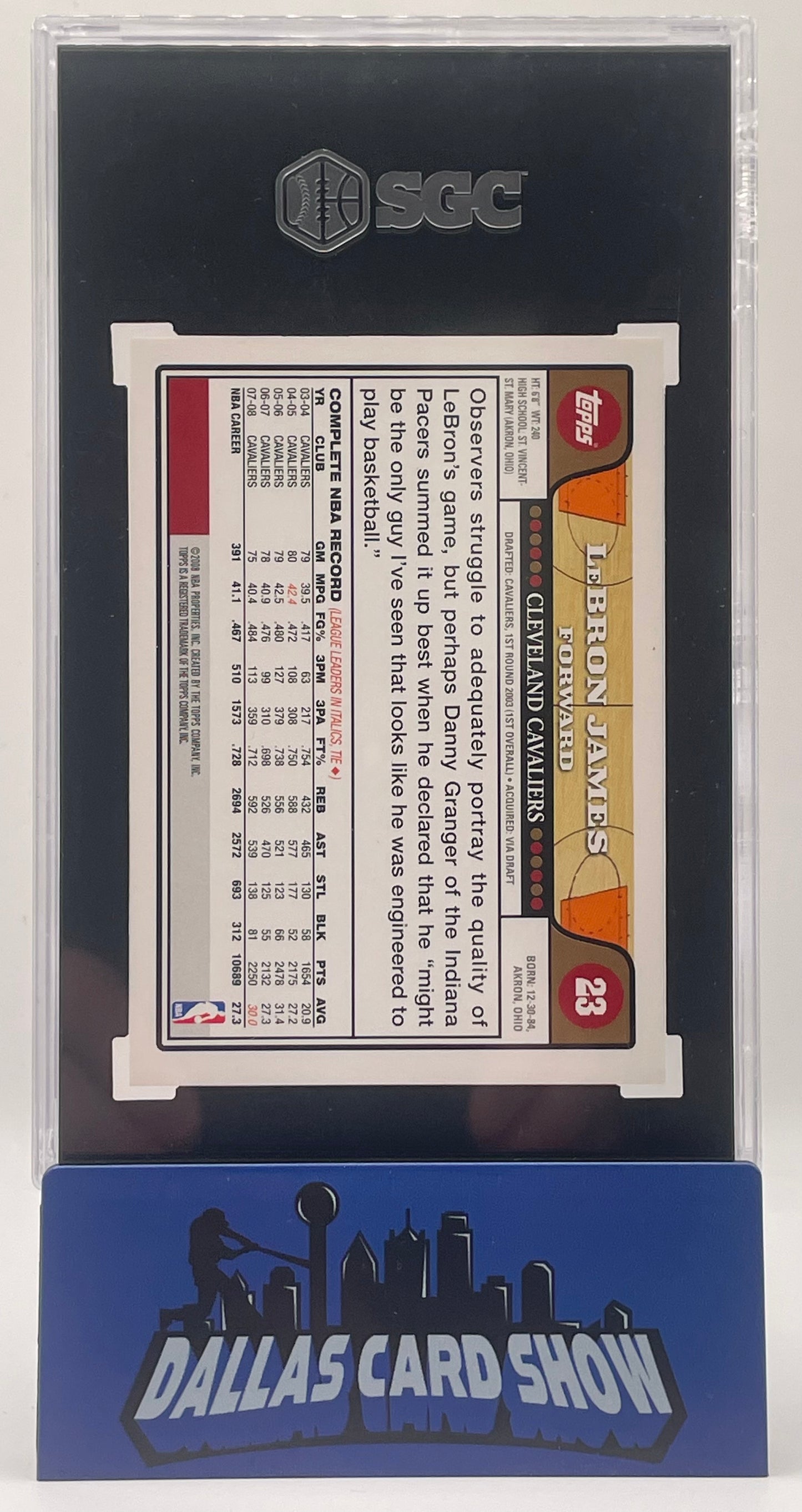 2008-09 Topps #23 Lebron James Chalk Toss SGC 10