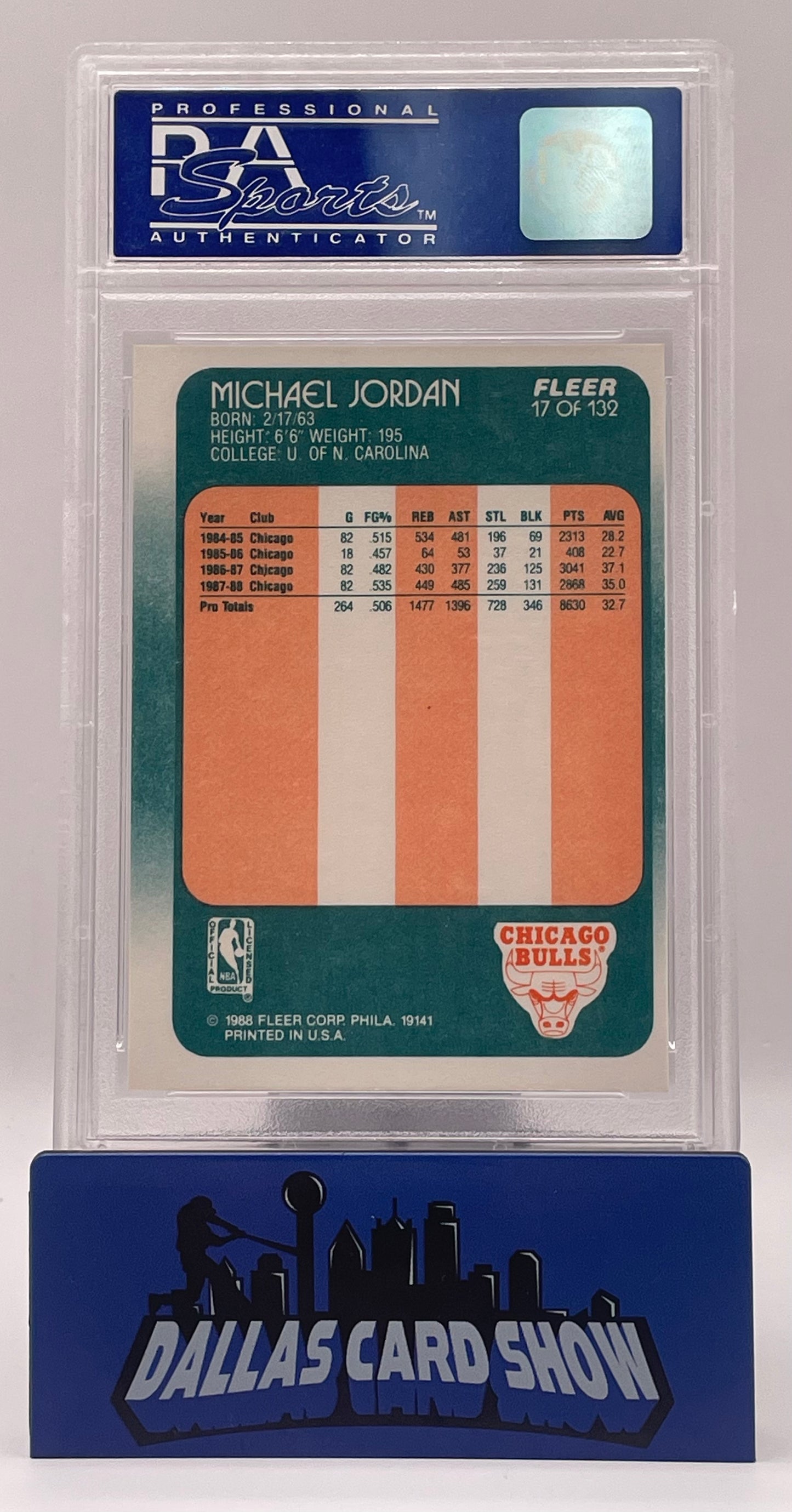 1988 Fleer Michael Jordan #17 PSA 8