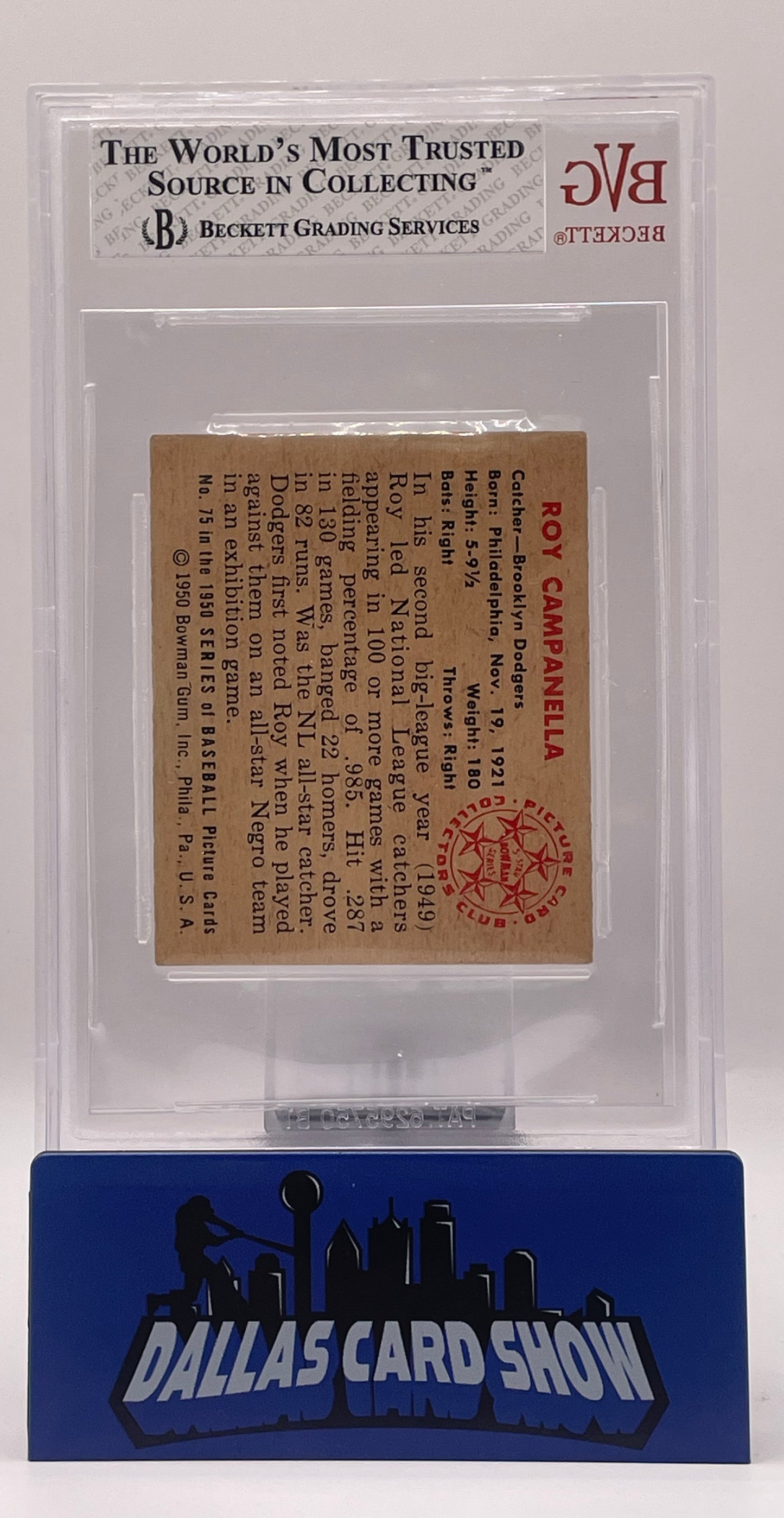 1950 Bowman Roy Campanella #75 BVG 3 VERY GOOD