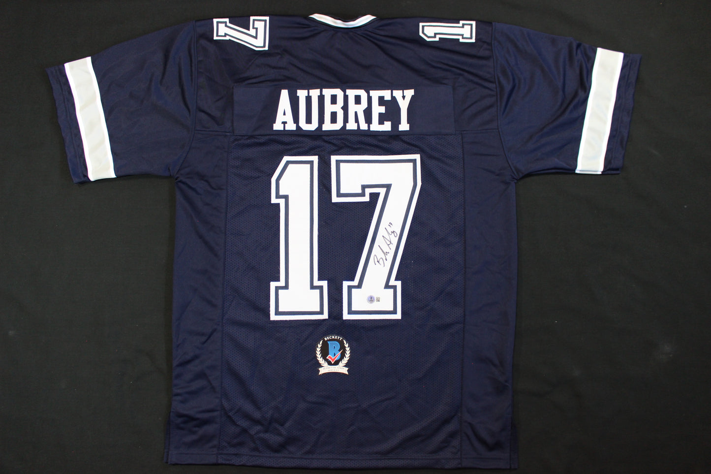 BRANDON AUBREY SIGNED ROAD FOOTBALL JERSEY Dallas Cowboys XL BAS COA