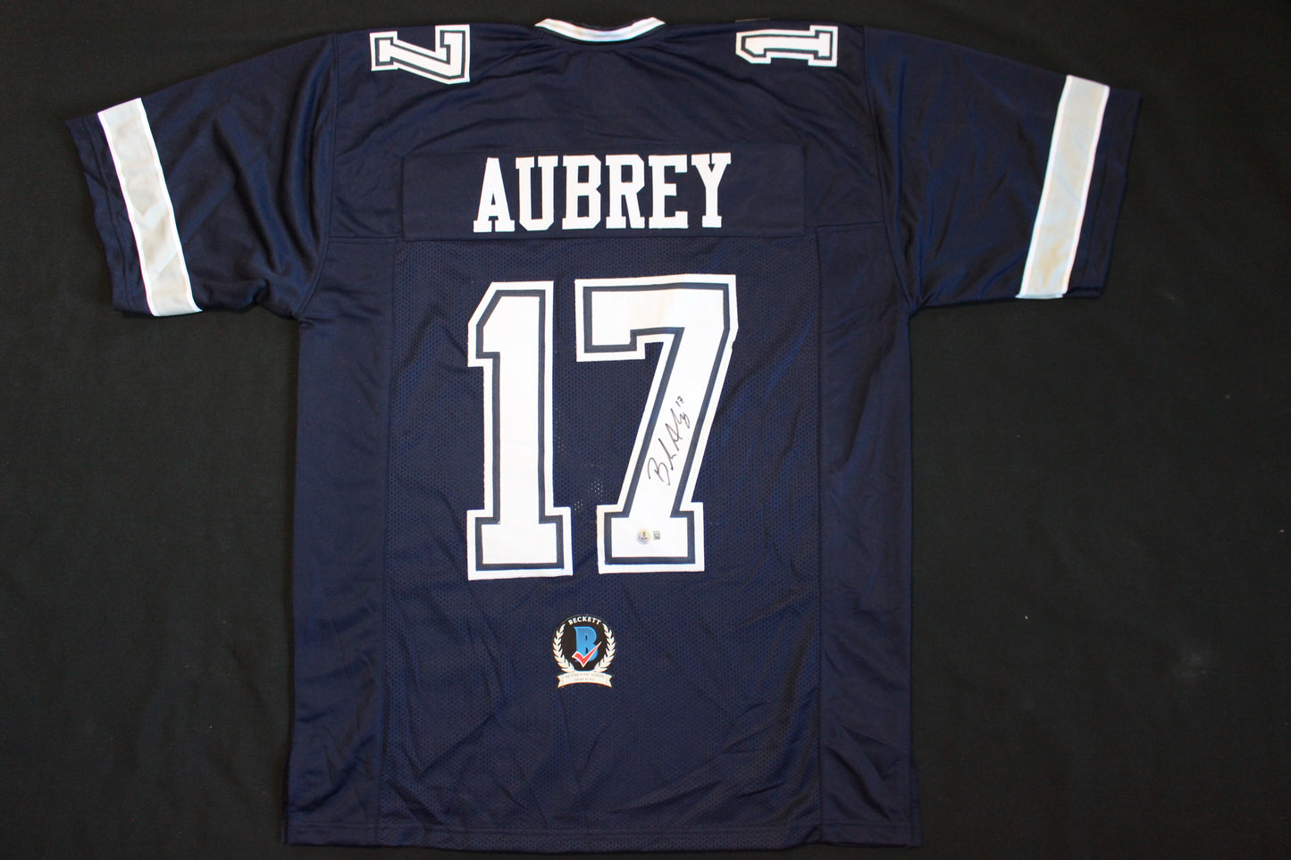 BRANDON AUBREY SIGNED ROAD FOOTBALL JERSEY Dallas Cowboys XL BAS COA