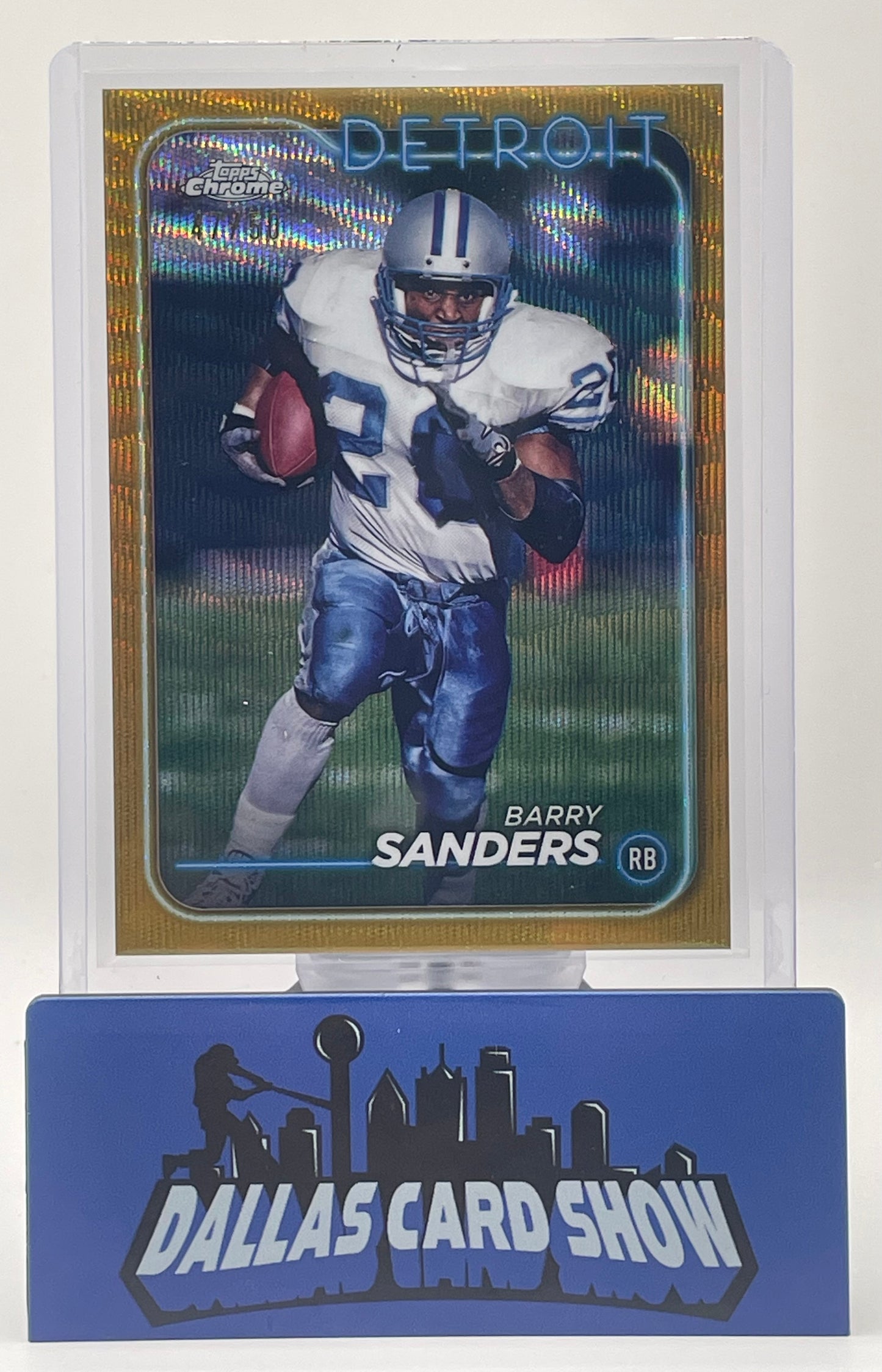 2024 Topps Chrome Football Barry Sanders Gold Wave Refractor /50 #67