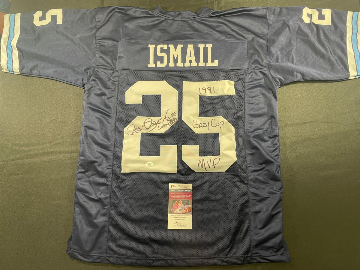ROCKET ISMAIL TORONTO ARGONAUTS SIGNED JERSEY FULL SIG w/1991MVP" JSA