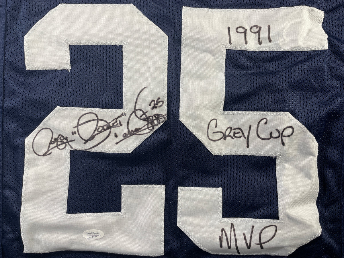 ROCKET ISMAIL TORONTO ARGONAUTS SIGNED JERSEY FULL SIG w/1991MVP" JSA