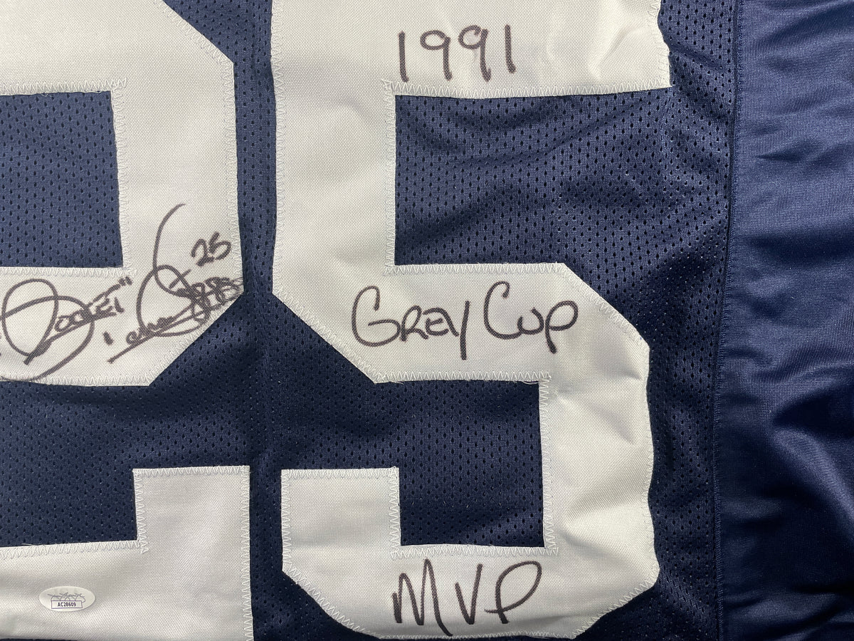 ROCKET ISMAIL TORONTO ARGONAUTS SIGNED JERSEY FULL SIG w/1991MVP" JSA