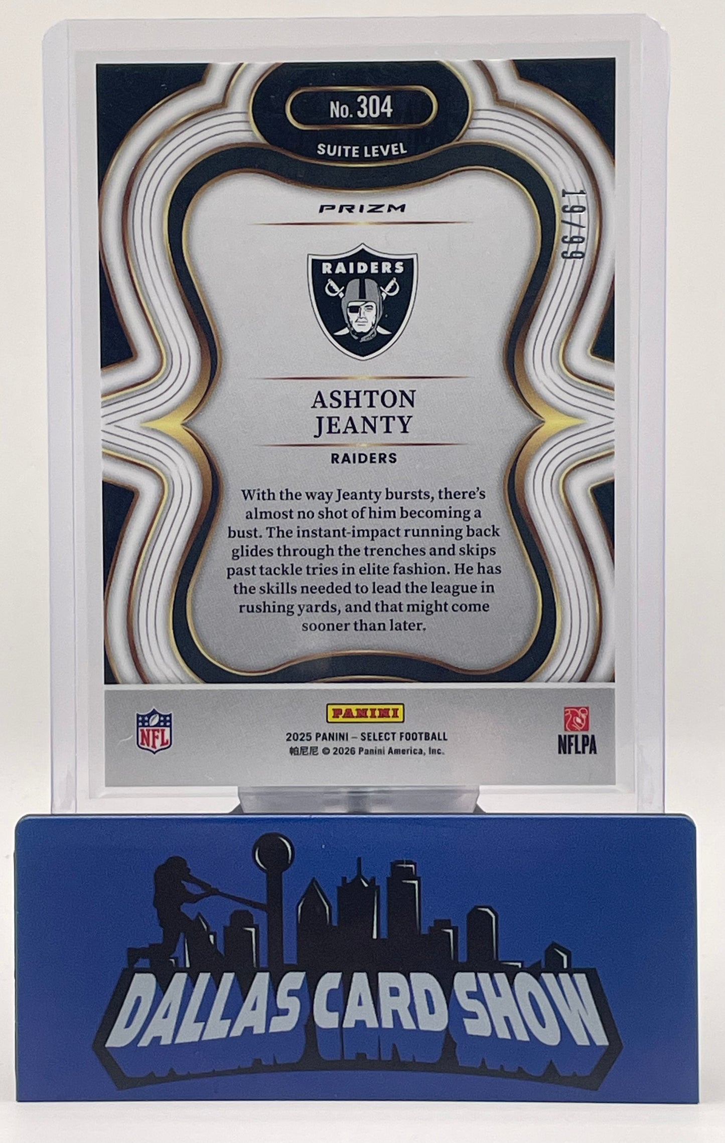 2025 Panini Select Football Ashton Jeanty Blue Suite Level /99 #304