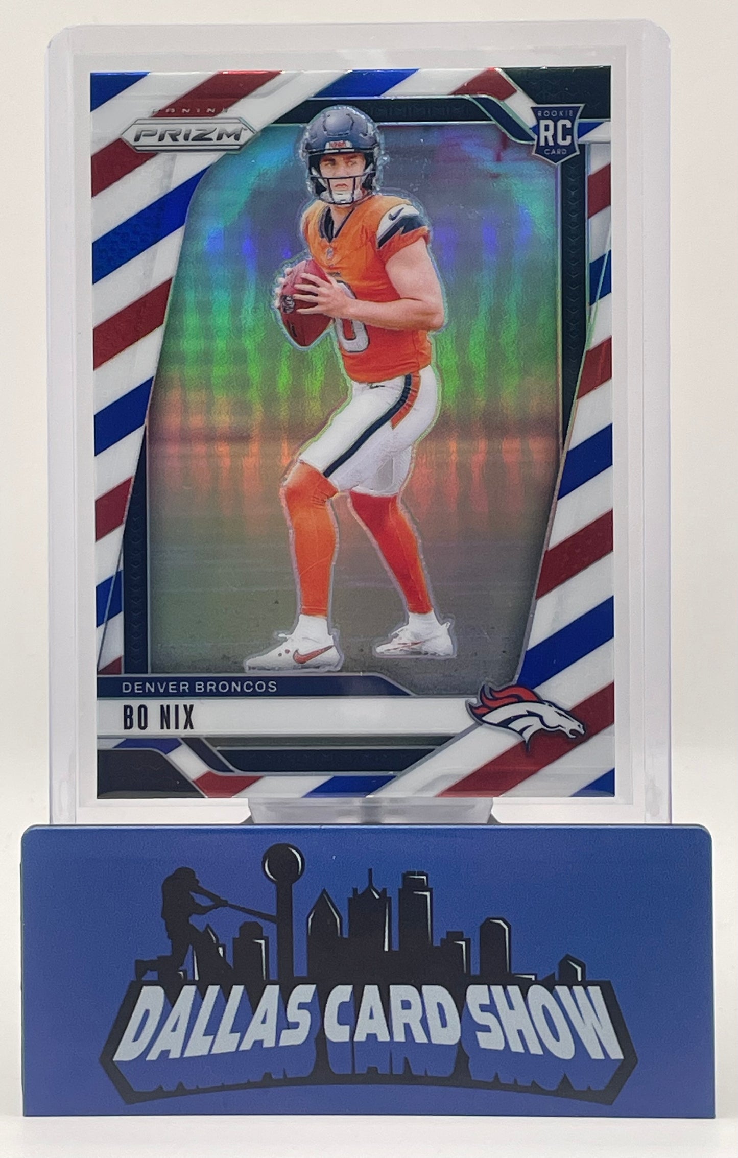 2024 Prizm Football Bo Nix Rookie Red White and Blue Prizm #309
