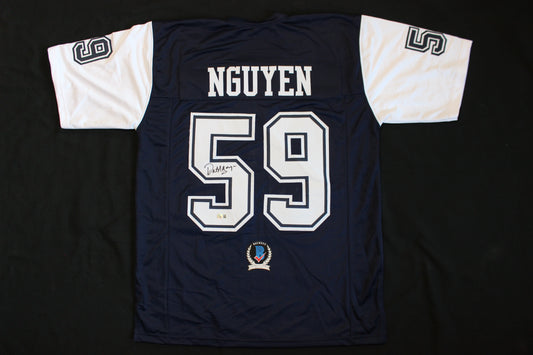 DAT NGUYEN SIGNED FOOTBALL Thanksgiving JERSEY Dallas Cowboys Aggies BAS COA