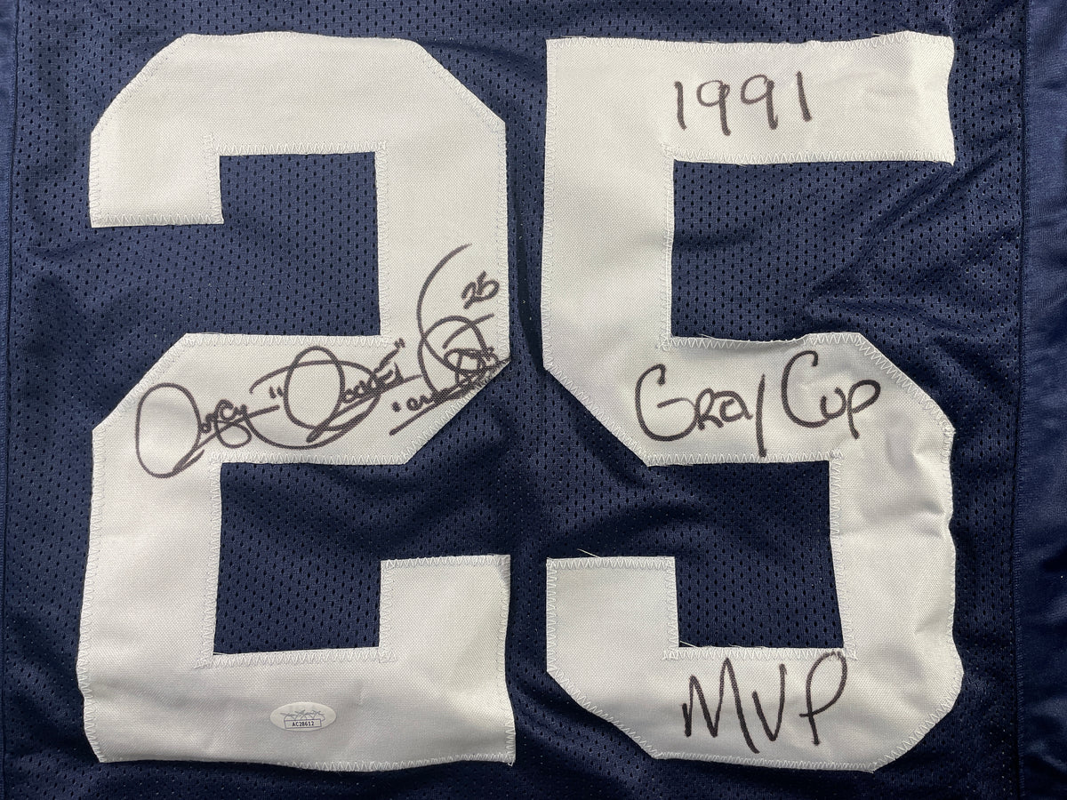 ROCKET ISMAIL TORONTO ARGONAUTS SIGNED JERSEY FULL SIG w/1991MVP" JSA