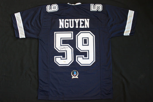 DAT NGUYEN SIGNED ROAD FOOTBALL JERSEY Dallas Cowboys Aggies BAS COA