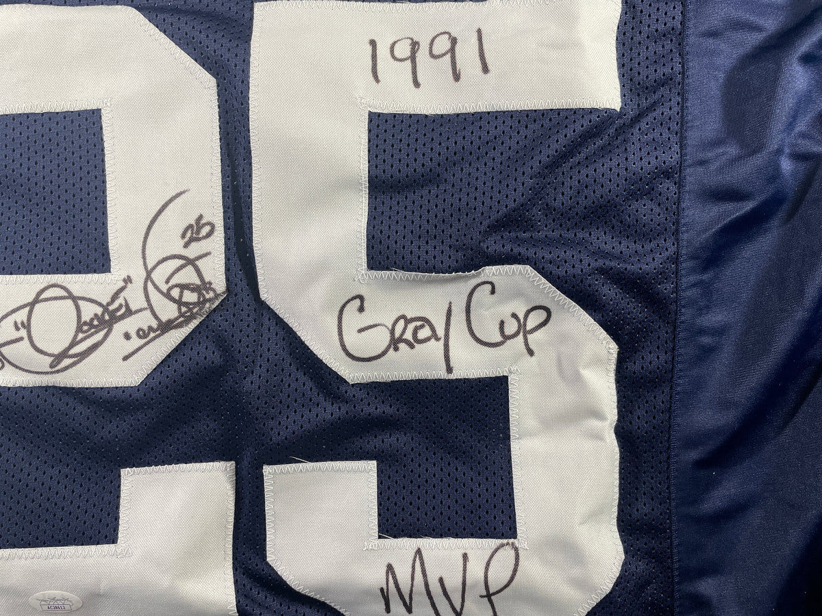 ROCKET ISMAIL TORONTO ARGONAUTS SIGNED JERSEY FULL SIG w/1991MVP" JSA