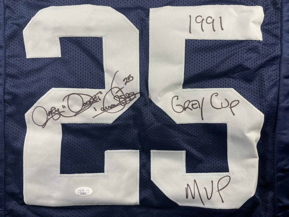 ROCKET ISMAIL TORONTO ARGONAUTS SIGNED JERSEY FULL SIG w/1991MVP" JSA