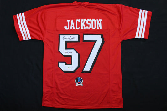 RICKEY JACKSON SAN FRANCISCO 49ers SIGNED FOOTBALL JERSEY w/HOF 2010 BAS COA