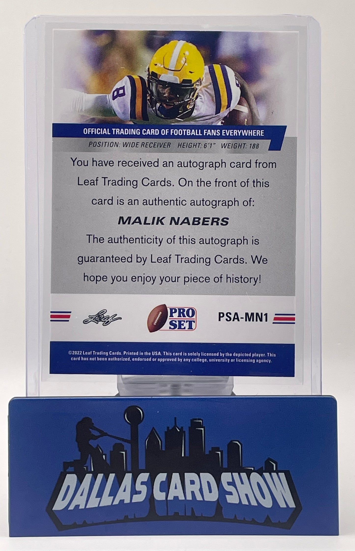 2022 Leaf Pro Set Malik Nabers Rookie Auto #PSA-MN1