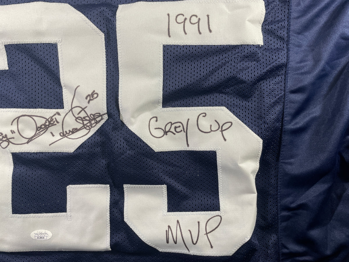 ROCKET ISMAIL TORONTO ARGONAUTS SIGNED JERSEY FULL SIG w/1991MVP" JSA