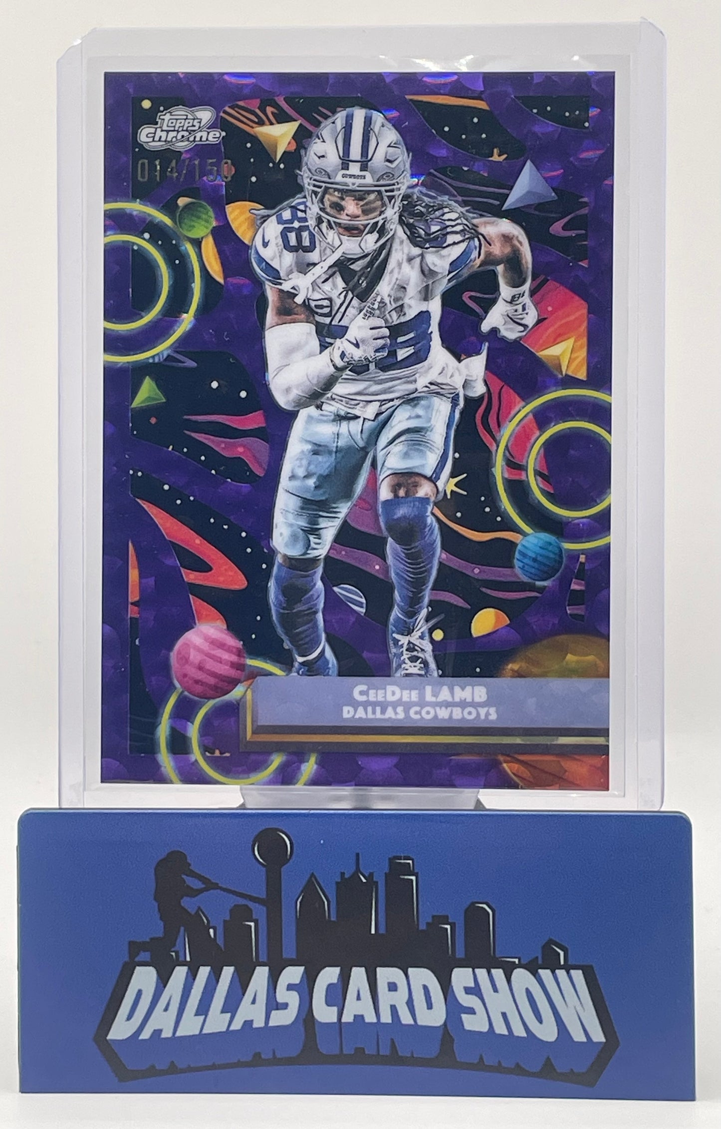 2025 Topps Chrome CeeDee Lamb Purple Nebula Refractor /150 #26