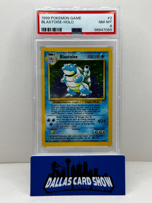 1999 Blastoise Holo Base Set PSA 8
