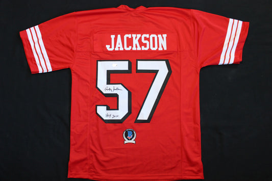RICKEY JACKSON SAN FRANCISCO 49ers SIGNED FOOTBALL JERSEY w/HOF 2010 BAS COA