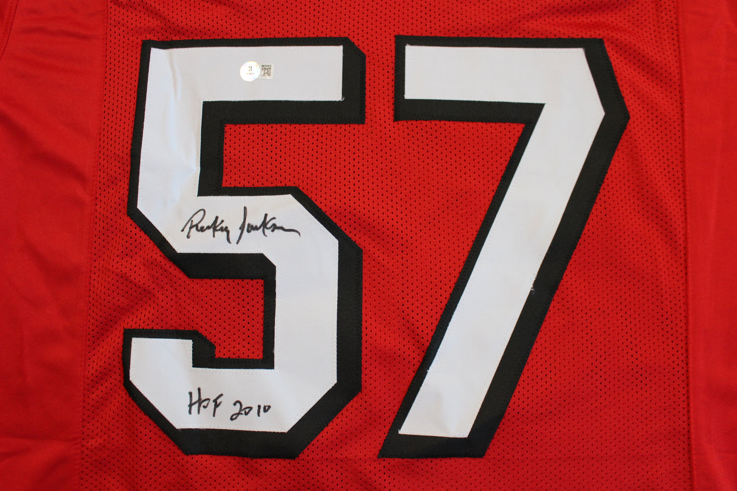 RICKEY JACKSON SAN FRANCISCO 49ers SIGNED FOOTBALL JERSEY w/HOF 2010 BAS COA