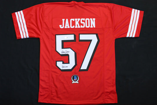 RICKEY JACKSON SAN FRANCISCO 49ers SIGNED FOOTBALL JERSEY w/HOF 2010 BAS COA