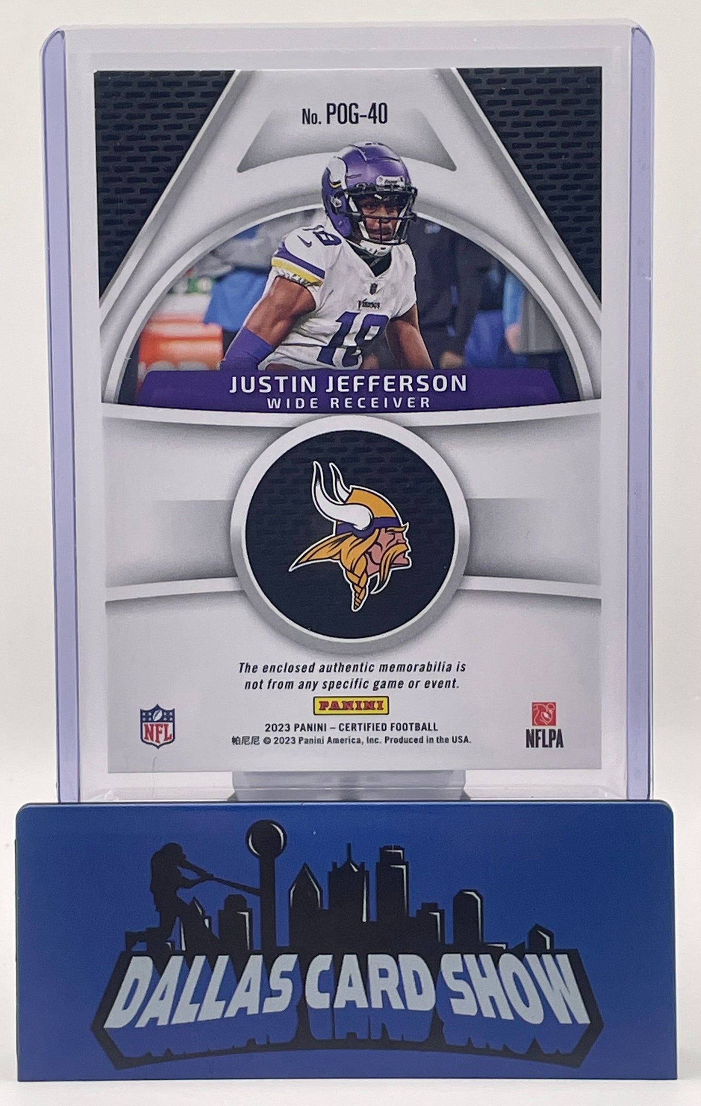 2023 Panini Certified Football Justin Jefferson Piece of the Game Relic /50