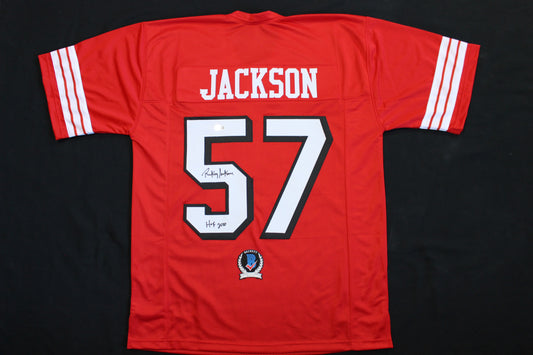 RICKEY JACKSON SAN FRANCISCO 49ers SIGNED FOOTBALL JERSEY w/HOF 2010 BAS COA
