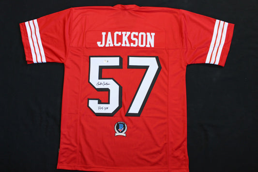 RICKEY JACKSON SAN FRANCISCO 49ers SIGNED FOOTBALL JERSEY w/HOF 2010 BAS COA