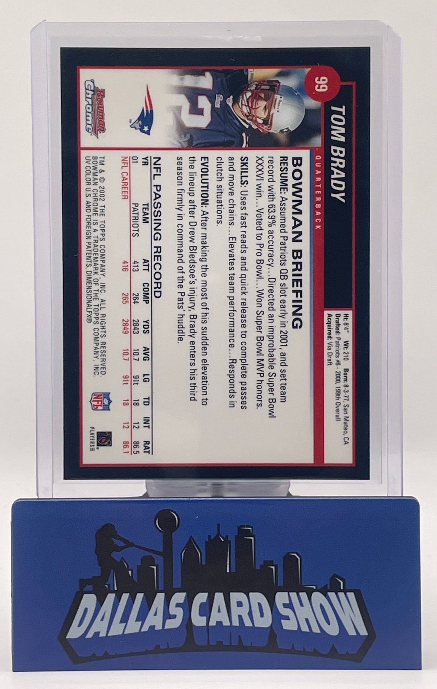 2002 Bowman Chrome Tom Brady #99