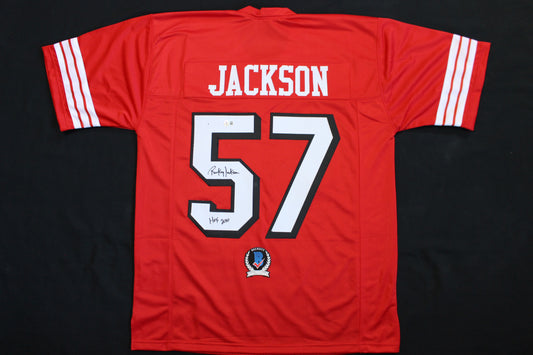 RICKEY JACKSON SAN FRANCISCO 49ers SIGNED FOOTBALL JERSEY w/HOF 2010 BAS COA