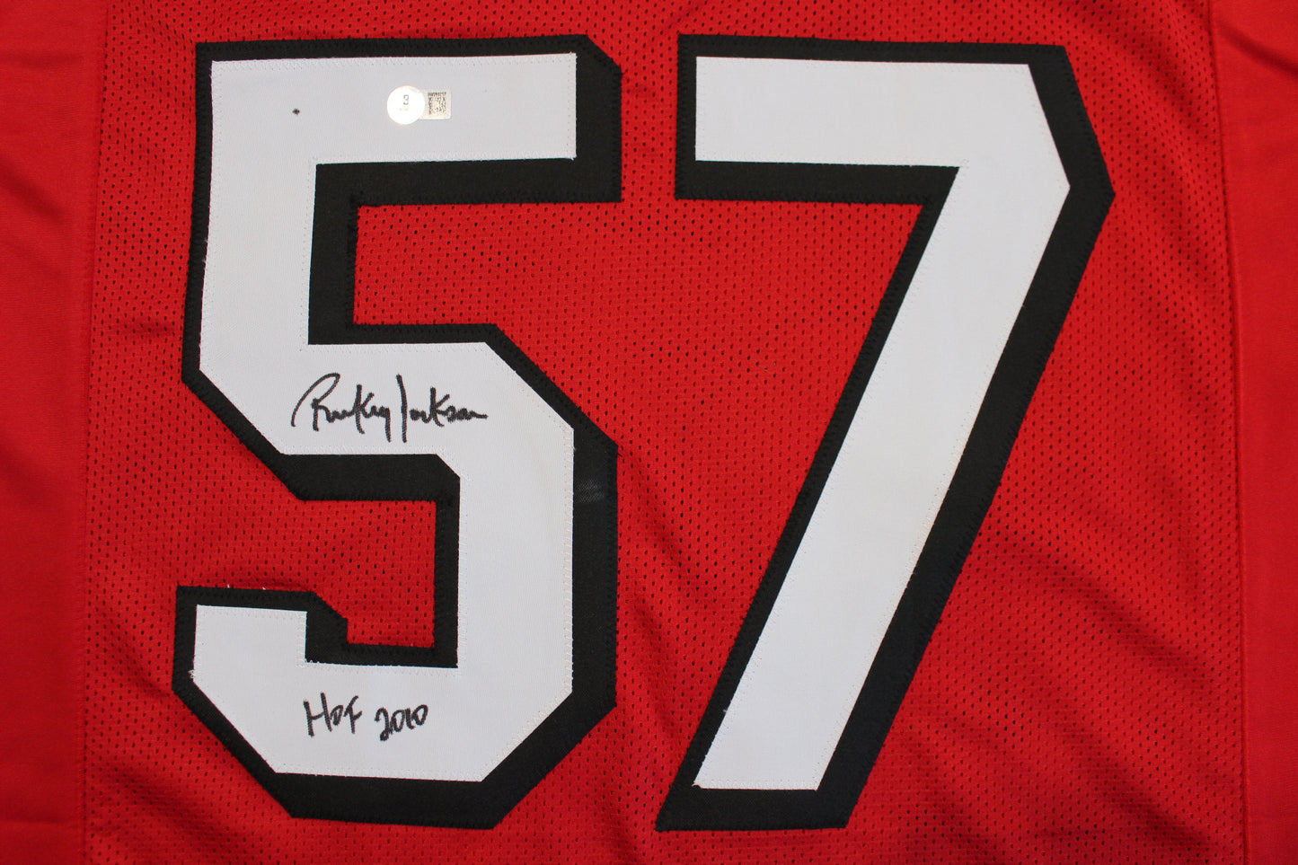 RICKEY JACKSON SAN FRANCISCO 49ers SIGNED FOOTBALL JERSEY w/HOF 2010 BAS COA