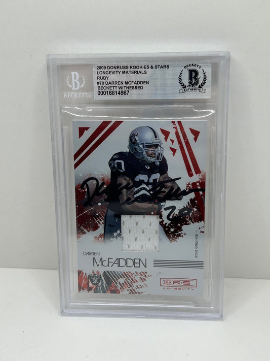 2009 Donruss Rookie & Stars Darren Mcfadden #70 Longevity Materials Beckett Authentic