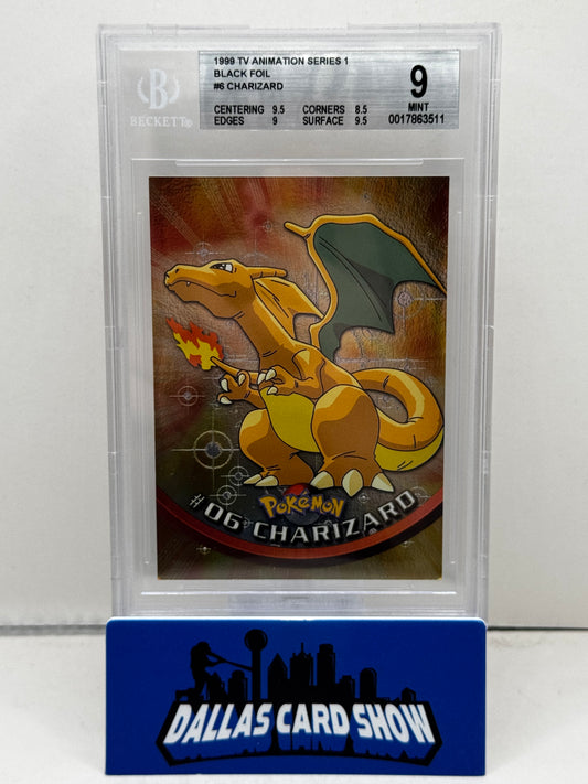 1999 Topps TV Animation Fourth Print Foil #6 Charizard BGS 9