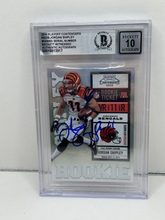 2010 Playoff Contenders Jordan Shipley #222B Missing Serial Number Beckett Authentic