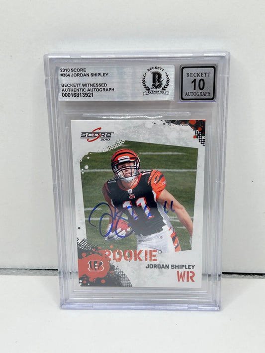 2010 Score Jordan Shipley #364 Auto Beckett Witnessed Beckett 10 Auto