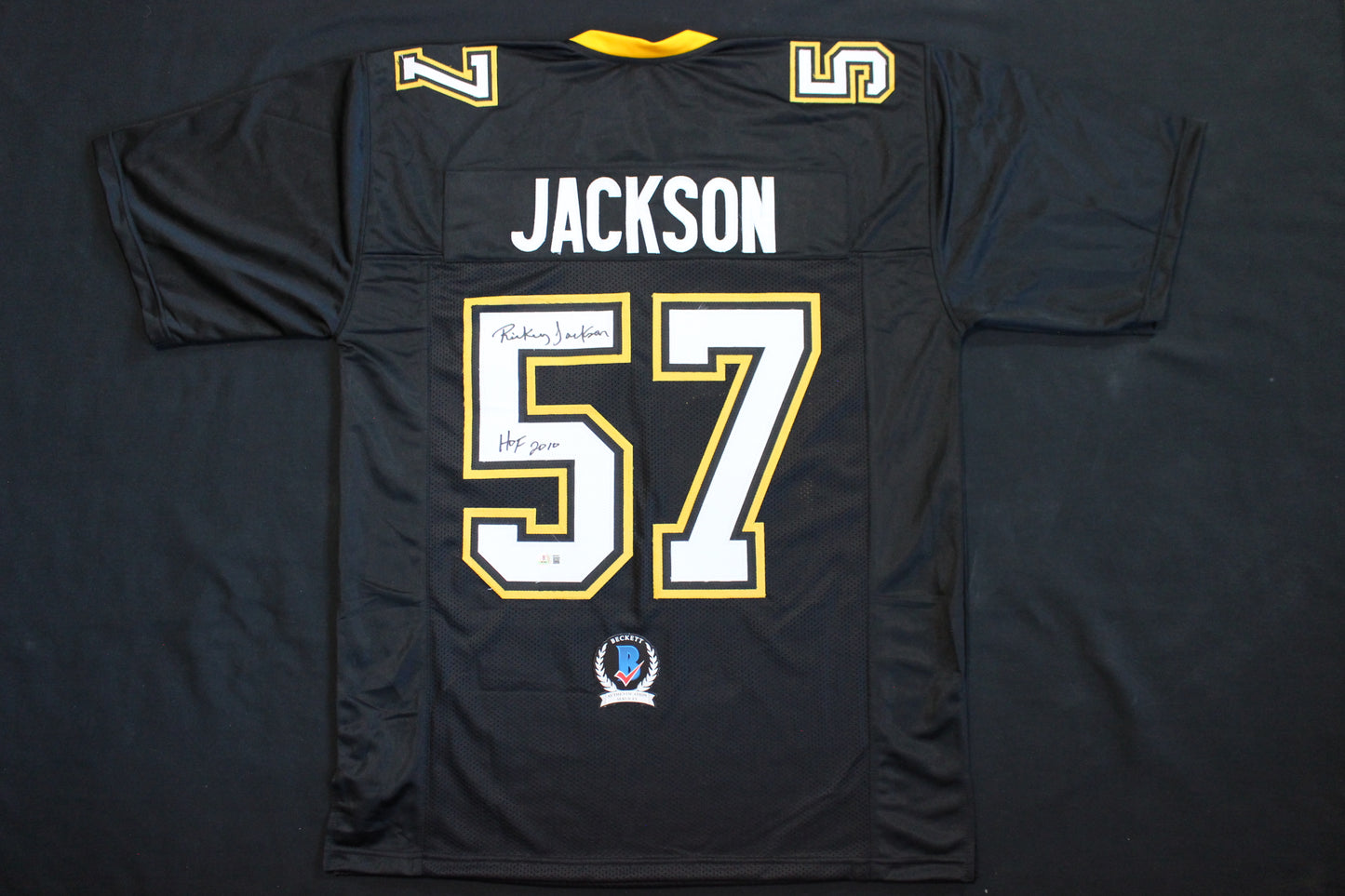 RICKEY JACKSON NEW ORLEANS SAINTS SIGNED THROWBACK JERSEY w/HOF 2010 BAS