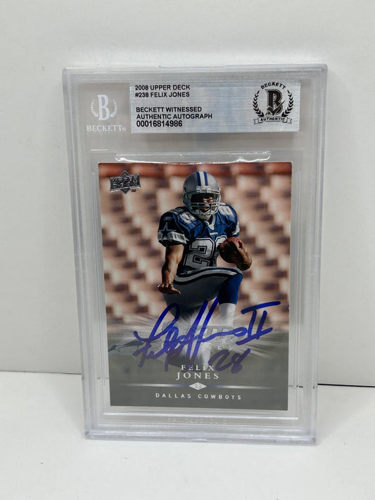 2008 Upper Deck Felix Jones #238 Auto Beckett Witnessed Beckett Authentic (4986)