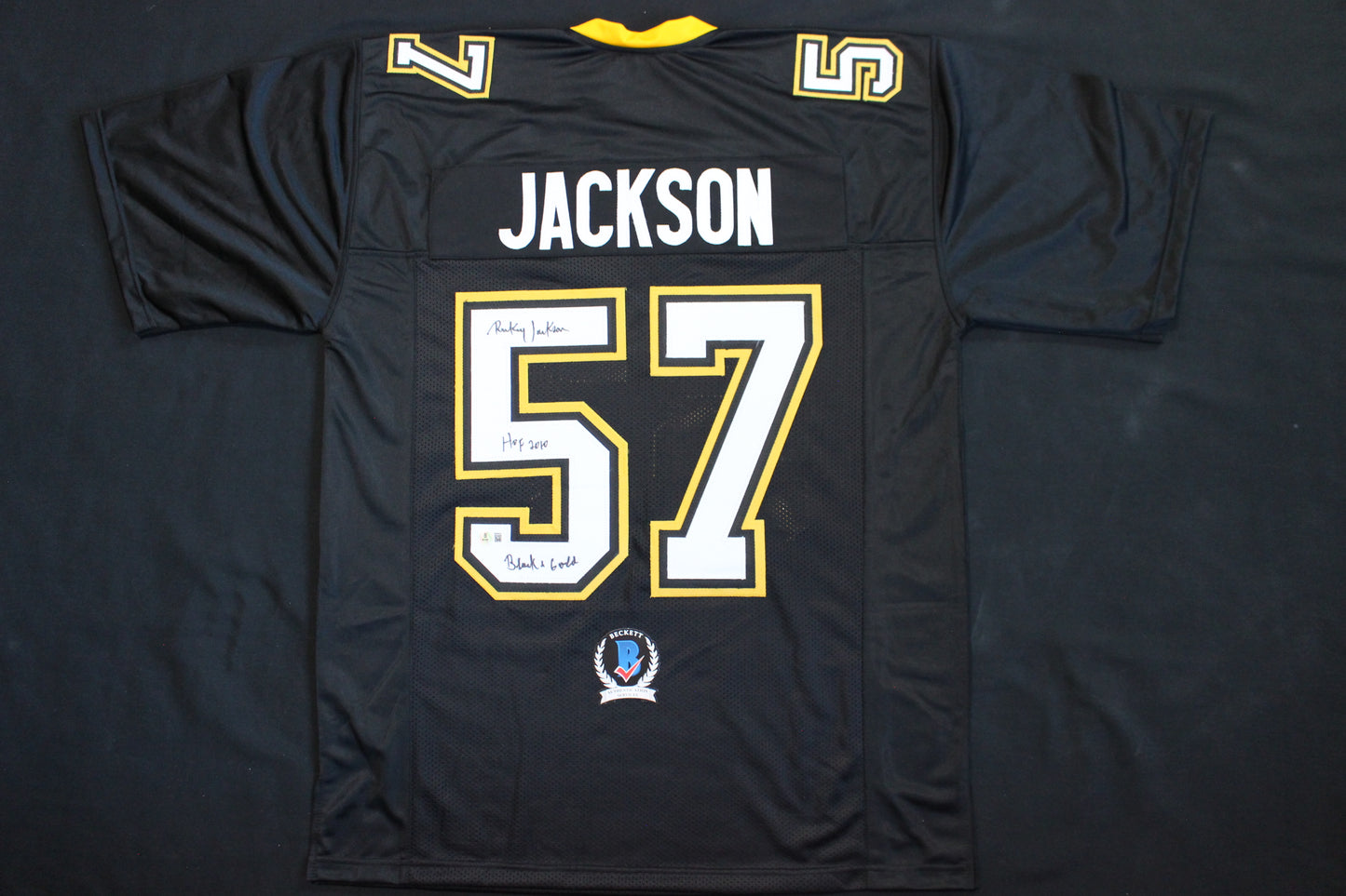 RICKEY JACKSON NEW ORLEANS SAINTS SIGNED THROWBACK JERSEY w/HOF 2010 BAS