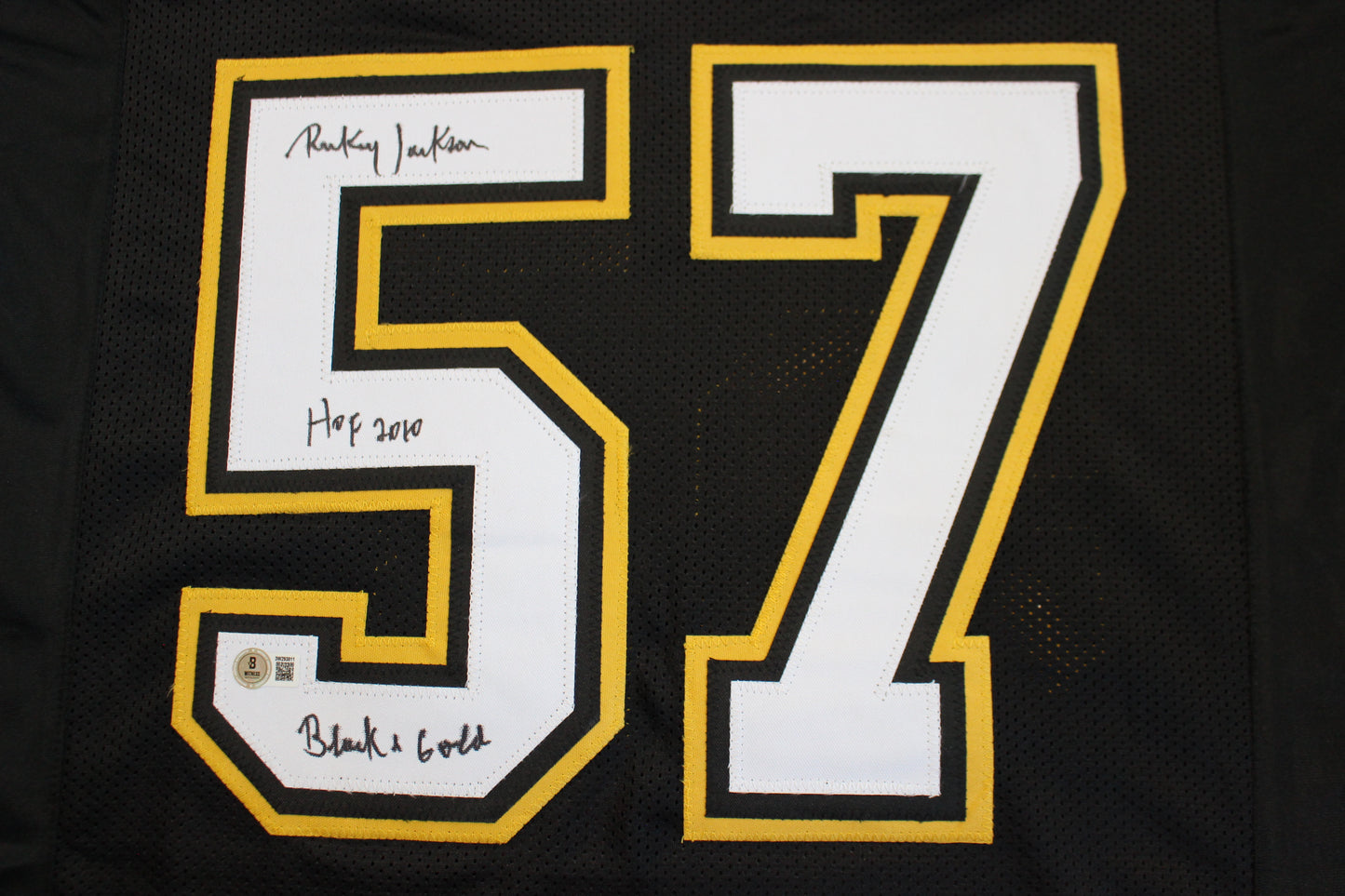 RICKEY JACKSON NEW ORLEANS SAINTS SIGNED THROWBACK JERSEY w/HOF 2010 BAS