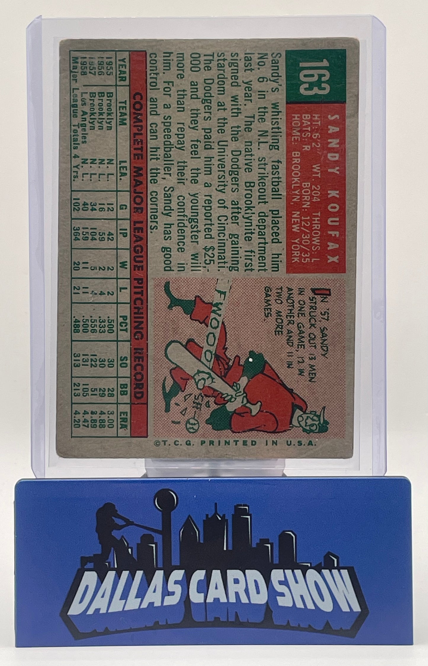 1959 Topps Sandy Koufax #163 VG