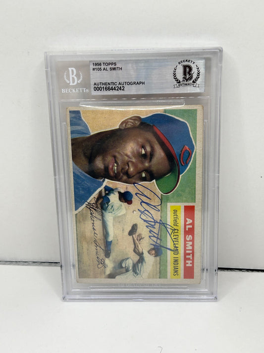 1956 Topps Al Smith #105 Auto Beckett Authentic Deceased in 2002