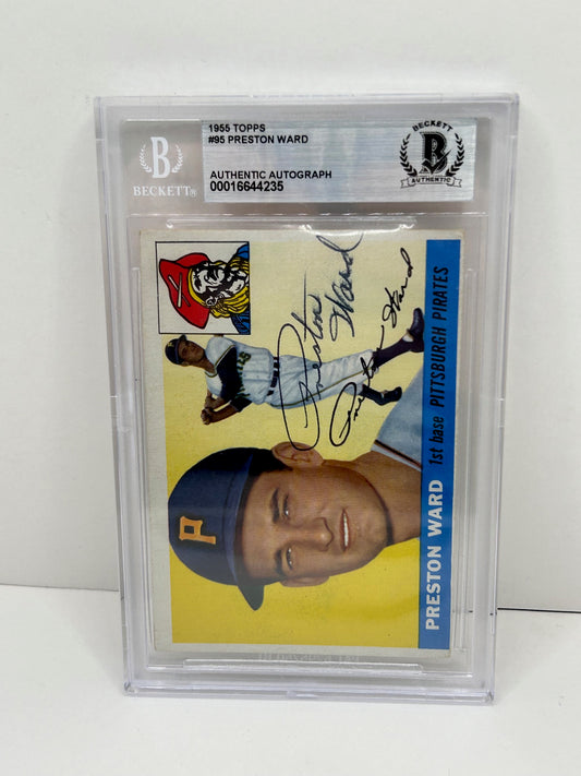 1955 Topps Preston Ward #95 Auto Beckett Authentic Deceased in 2013
