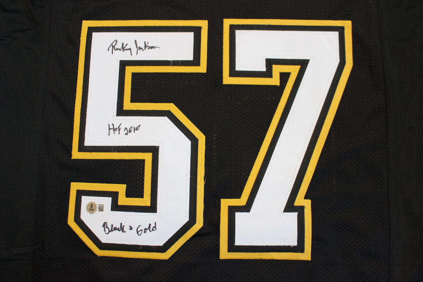 RICKEY JACKSON NEW ORLEANS SAINTS SIGNED THROWBACK JERSEY w/HOF 2010 BAS