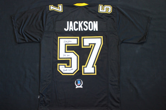 RICKEY JACKSON NEW ORLEANS SAINTS SIGNED THROWBACK JERSEY w/HOF 2010 BAS