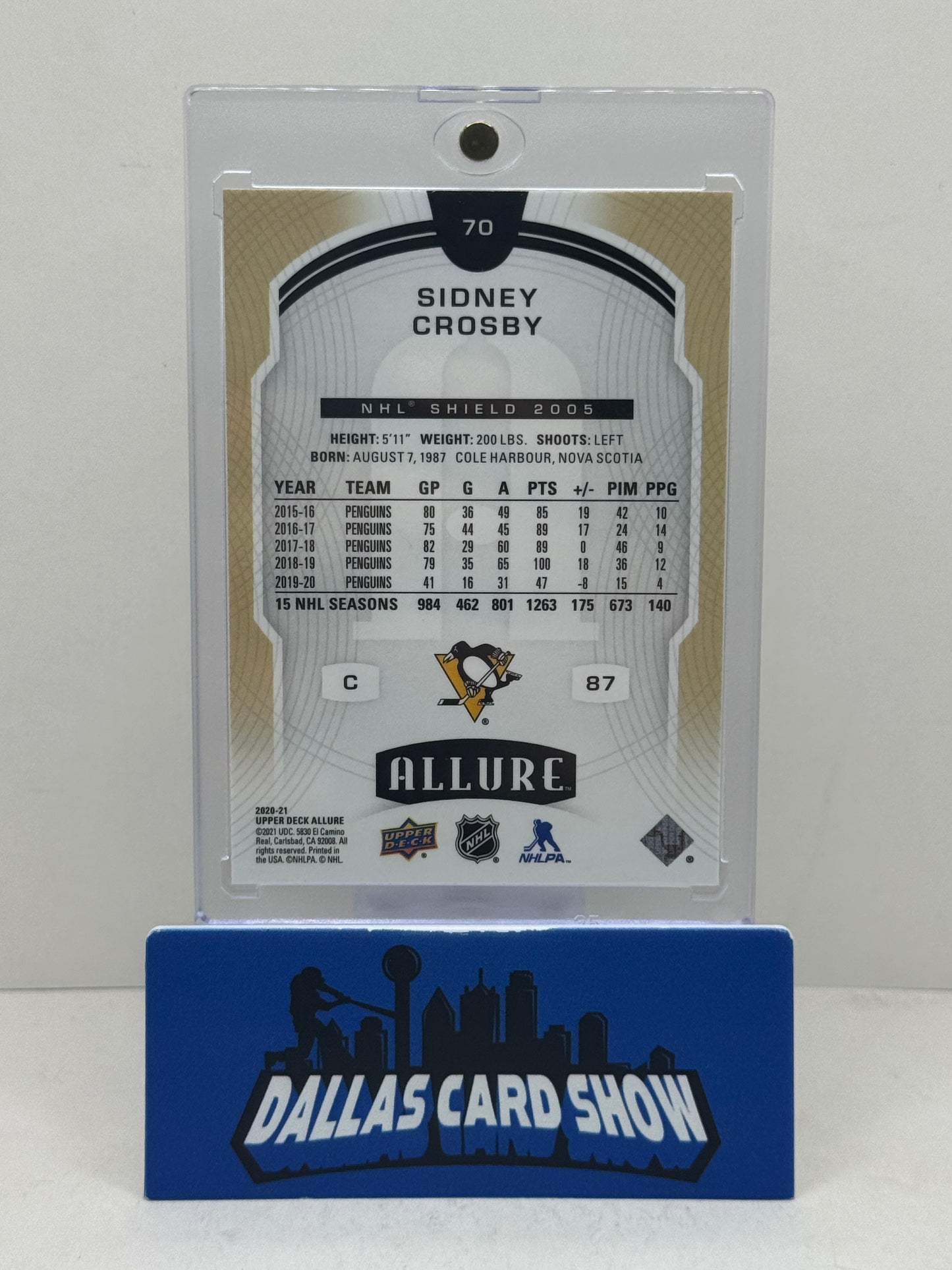 2020-21 Upper Deck Allure #70  Sidney Crosby Exclusive NHL Shield 2005