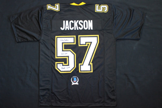 RICKEY JACKSON NEW ORLEANS SAINTS SIGNED THROWBACK JERSEY w/HOF 2010 BAS