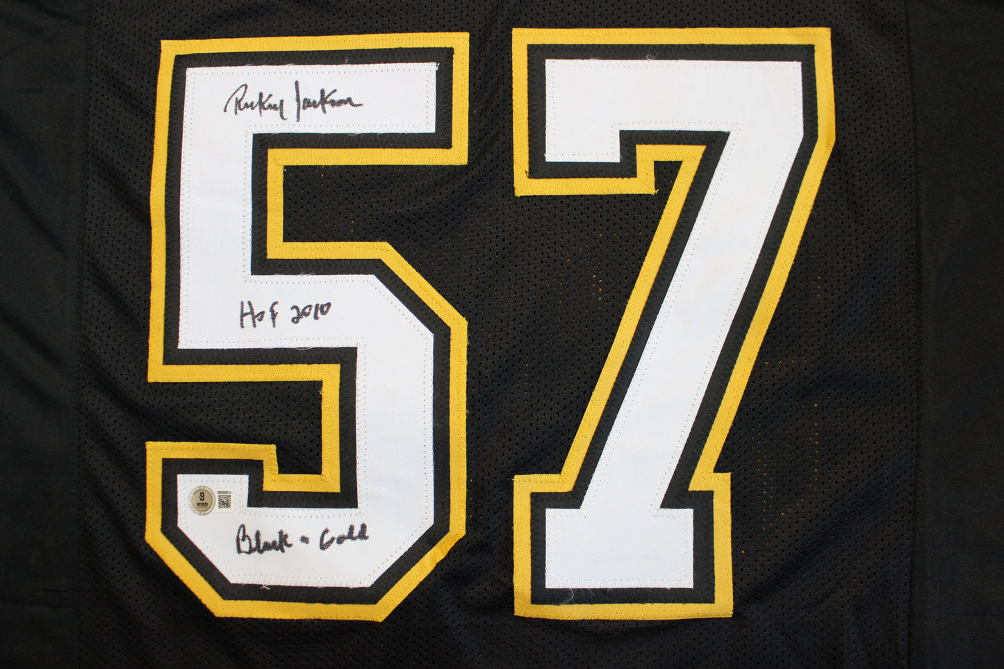 RICKEY JACKSON NEW ORLEANS SAINTS SIGNED THROWBACK JERSEY w/HOF 2010 BAS