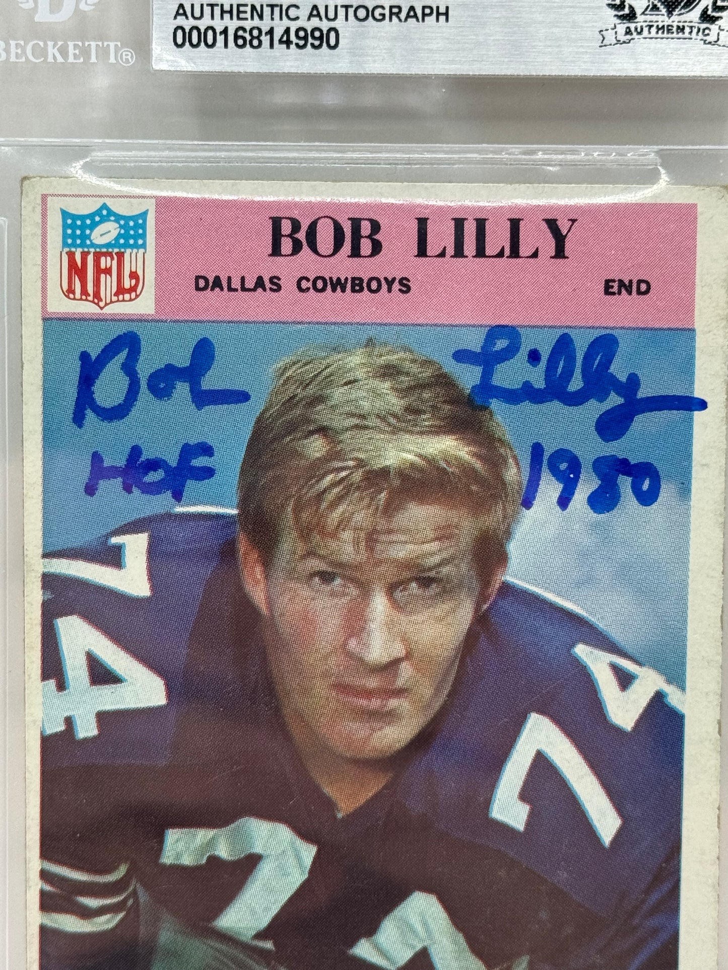 1966 Philadelphia #60 Bob Lilly Beckett Witnessed Beckett Authentic (4990)