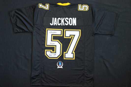 RICKEY JACKSON NEW ORLEANS SAINTS SIGNED THROWBACK JERSEY w/HOF 2010 BAS