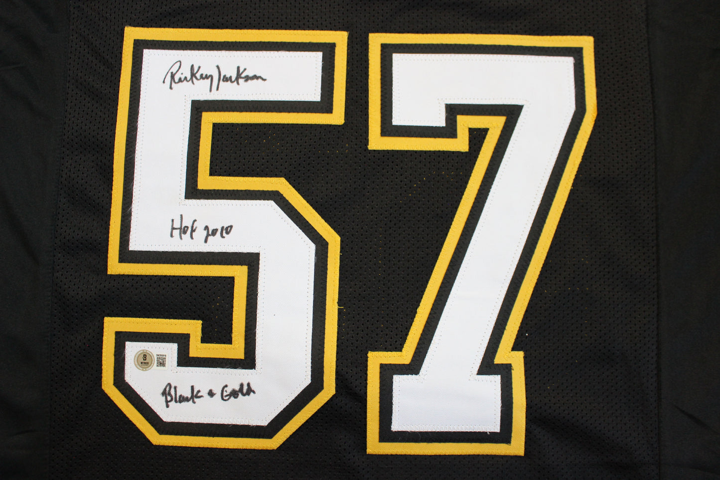 RICKEY JACKSON NEW ORLEANS SAINTS SIGNED THROWBACK JERSEY w/HOF 2010 BAS